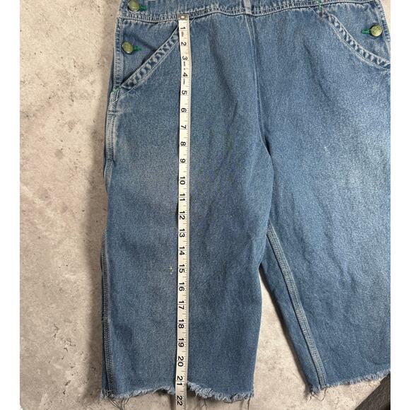 Vintage Lady Liberty denim bib overalls cut off shorts size 8 - Picture 14 of 14